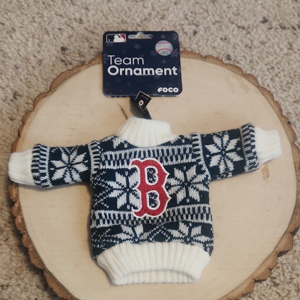 FOCO Boston Red Sox MLB Sweater Design Christmas Ornament NWT